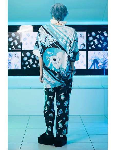 Camiseta Oversized Miku Forever Negro x Azul - Hatsune Miku x ACDC Rag