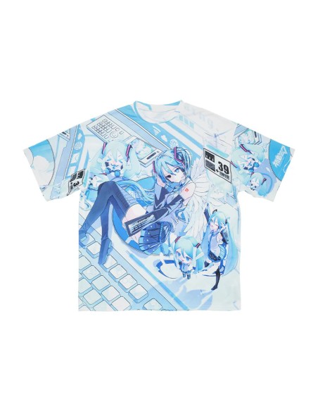 Camiseta Oversized Miku Forever en Blanco x Azul - Hatsune Miku x ACDC Rag
