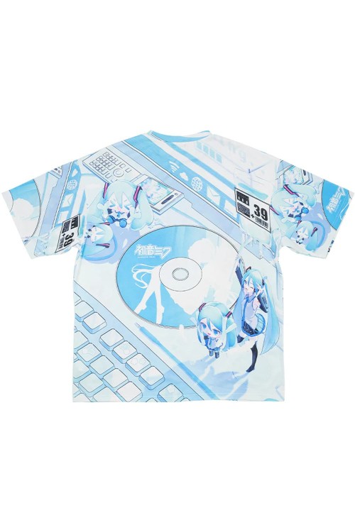 Oversized Miku Forever T-shirt in White x Blue - Hatsune Miku x ACDC Rag