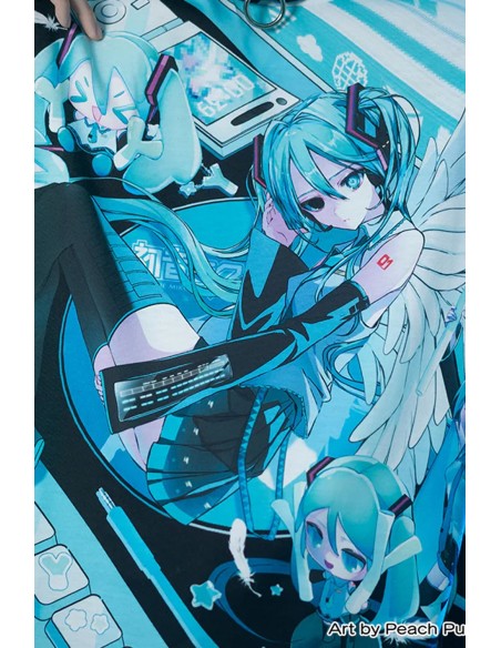 Miku Forever T-shirt in Black x Blue - Hatsune Miku x ACDC Rag