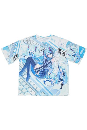 Miku Forever T-shirt in White x Blue - Hatsune Miku x ACDC Rag 2