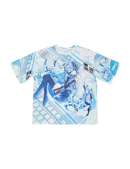 Miku Forever T-shirt in White x Blue - Hatsune Miku x ACDC Rag