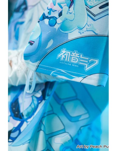 Miku Forever T-shirt in White x Blue - Hatsune Miku x ACDC Rag