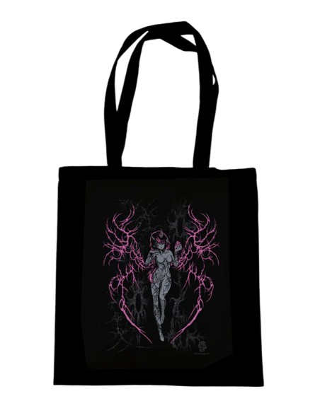 Shinzo Black Cotton Tote Bag - Pinku Kult