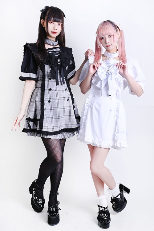 Set Vestido + Shorts + Gargantilla Romantic Prologue Jirai Kei Blanco - Jill Punk