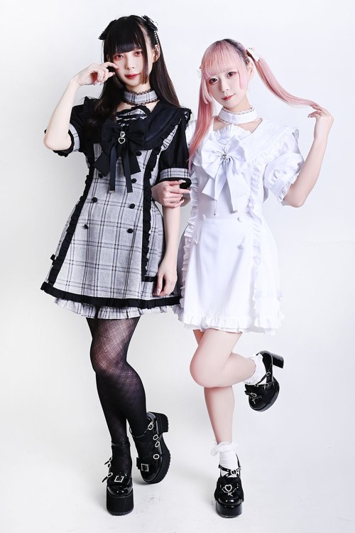 Romantic Prologue Jirai Kei Dress + Shorts + Choker Set in White - Jill Punk