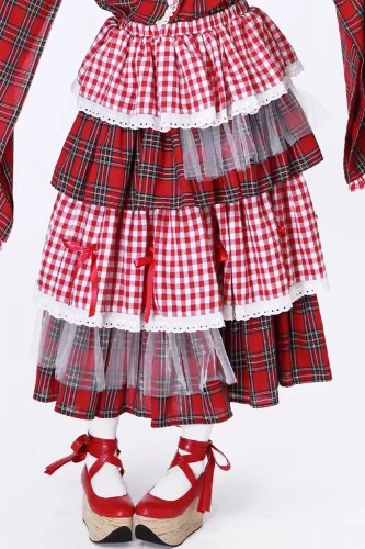 Showa Retro Layered Long Skirt ~ SOS MEME CLUB