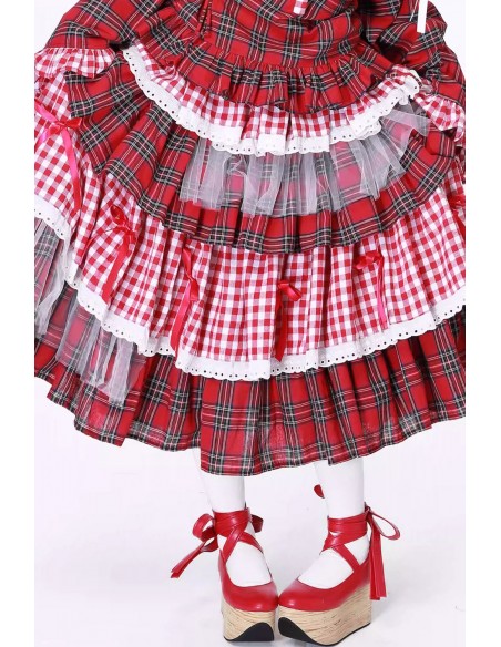 Showa Retro Layered Long Skirt ~ SOS MEME CLUB