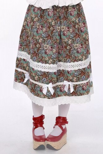 Falda Retro Classic Lolita Brocade ~ SOS MEME CLUB