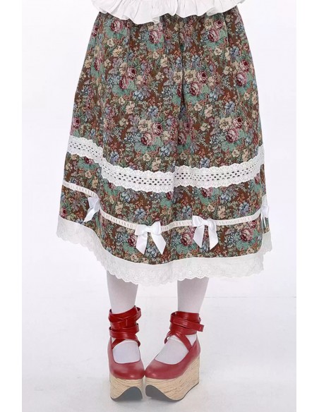 Retro Classic Lolita Brocade Skirt ~ SOS MEME CLUB