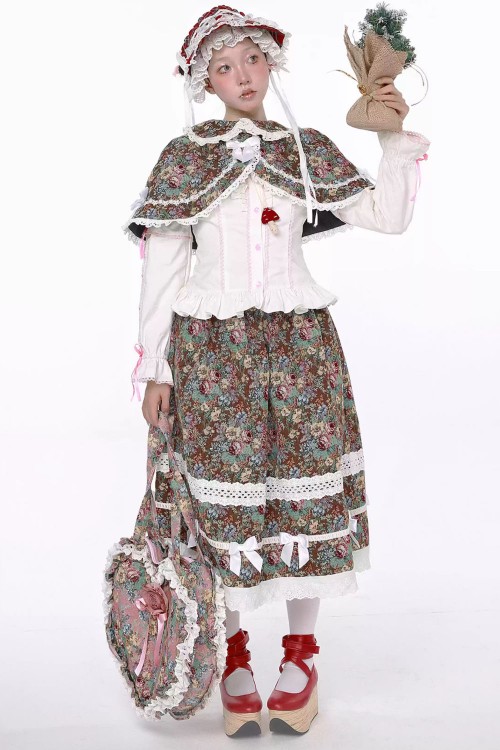 Falda Retro Classic Lolita Brocade ~ SOS MEME CLUB