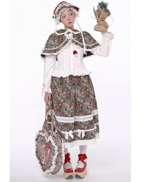 Falda Retro Classic Lolita Brocade ~ SOS MEME CLUB