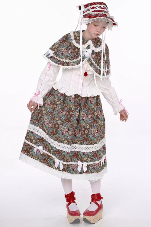 Falda Retro Classic Lolita Brocade ~ SOS MEME CLUB