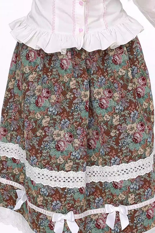 Falda Retro Classic Lolita Brocade ~ SOS MEME CLUB