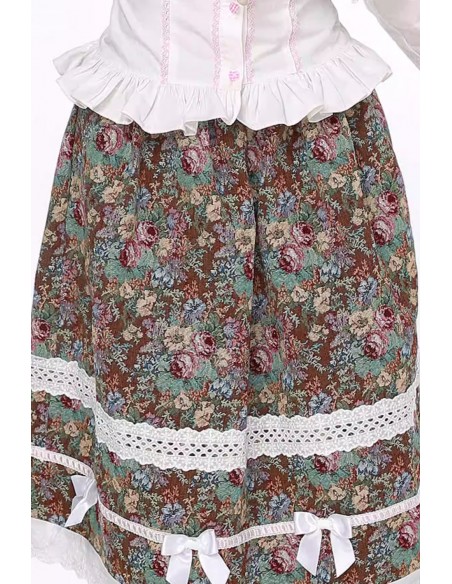 Retro Classic Lolita Brocade Skirt ~ SOS MEME CLUB