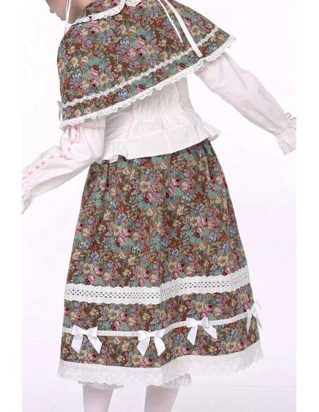 Falda Retro Classic Lolita Brocade ~ SOS MEME CLUB