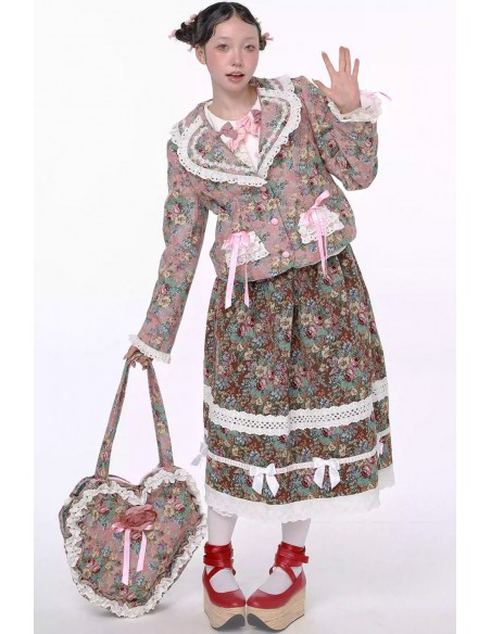 Retro Classic Lolita Brocade Skirt ~ SOS MEME CLUB