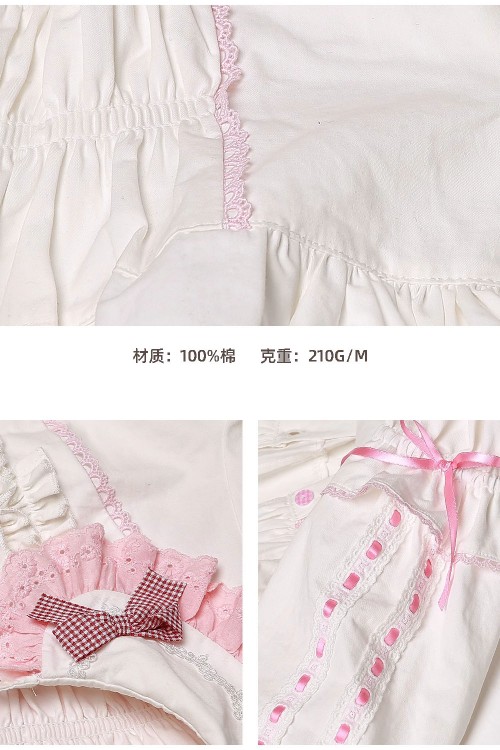 Blusa Blanca de Manga Larga Retro Bow  ~ SOS MEME CLUB