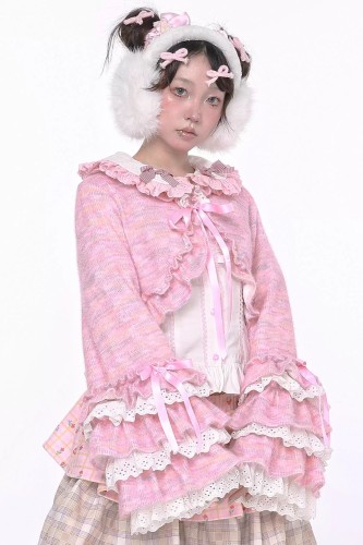 Cardigan de Punto Kawaii Knit Rosa ~ SOS MEME CLUB