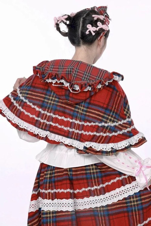 Capelina con Capucha Winter Tartan ~ SOS MEME CLUB