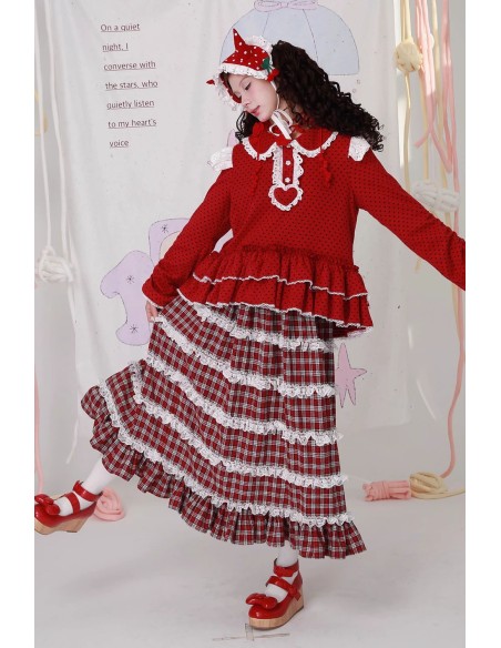 Retro Showa Tartan Tweed Skirt ~ SOS MEME CLUB