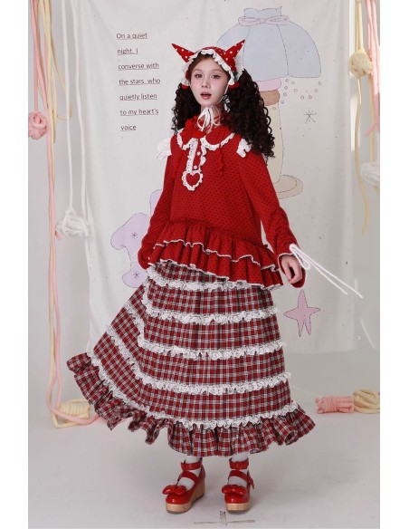 Falda Retro Showa Tartan Tweed ~ SOS MEME CLUB