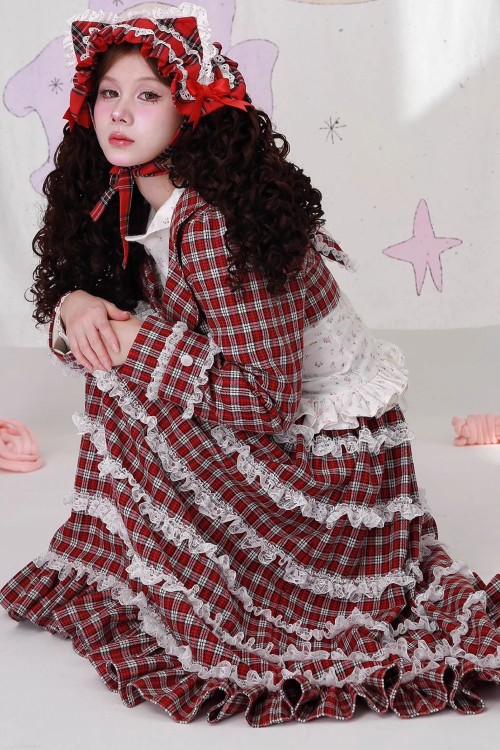 Falda Retro Showa Tartan Tweed ~ SOS MEME CLUB