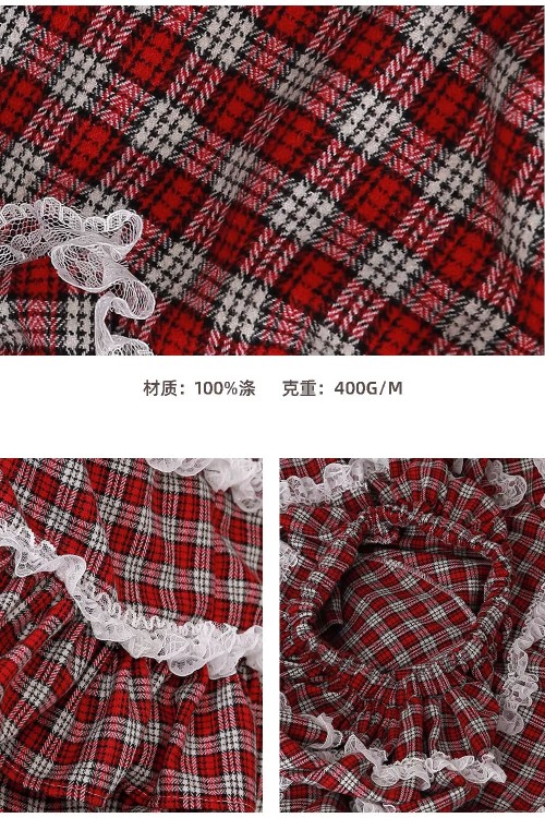 Falda Retro Showa Tartan Tweed ~ SOS MEME CLUB