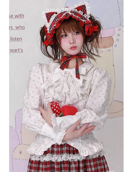 Retro Vintage Flowers White Long Sleeve Blouse ~ SOS MEME CLUB