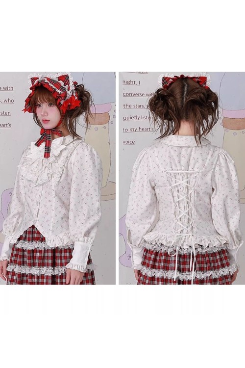 Retro Vintage Flowers White Long Sleeve Blouse ~ SOS MEME CLUB