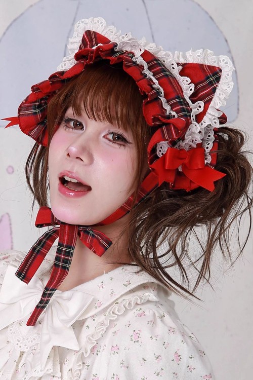 Headdress Red Tartan Kitty ~ SOS MEME CLUB
