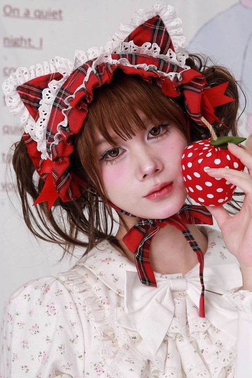 Headdress Red Tartan Kitty ~ SOS MEME CLUB