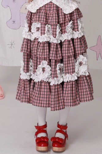 Falda Midi Vintage Showa Tartan Tweed ~ SOS MEME CLUB