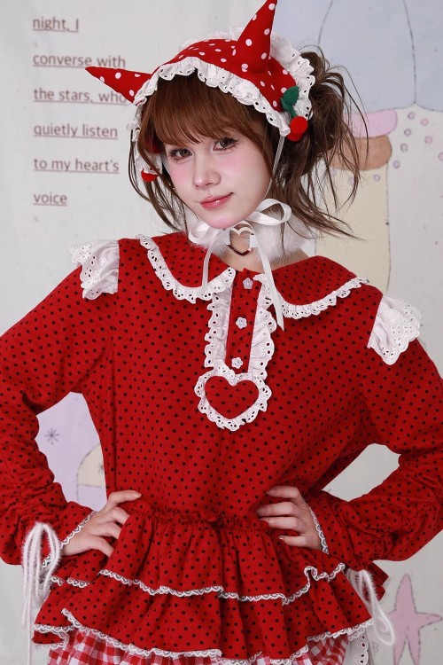 Vintage Style Polka Dot Red Sweater ~ SOS MEME CLUB