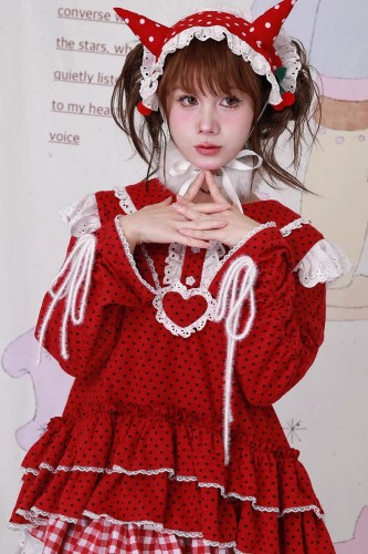 Vintage Style Polka Dot Red Sweater ~ SOS MEME CLUB 2