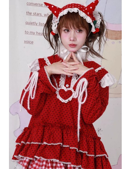 Vintage Style Polka Dot Red Sweater ~ SOS MEME CLUB