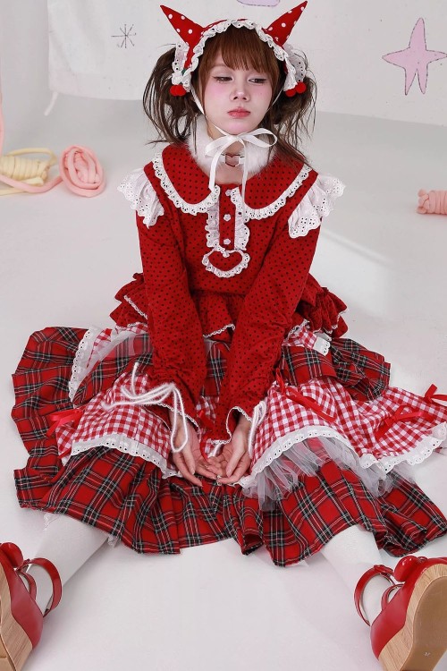 Suéter Vintage Style Polka Dot Rojo ~ SOS MEME CLUB