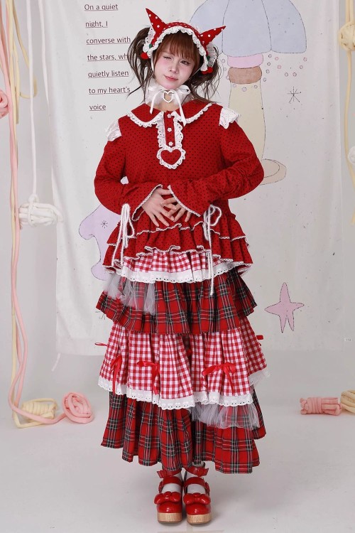 Suéter Vintage Style Polka Dot Rojo ~ SOS MEME CLUB