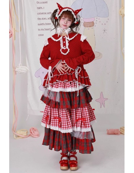 Vintage Style Polka Dot Red Sweater ~ SOS MEME CLUB