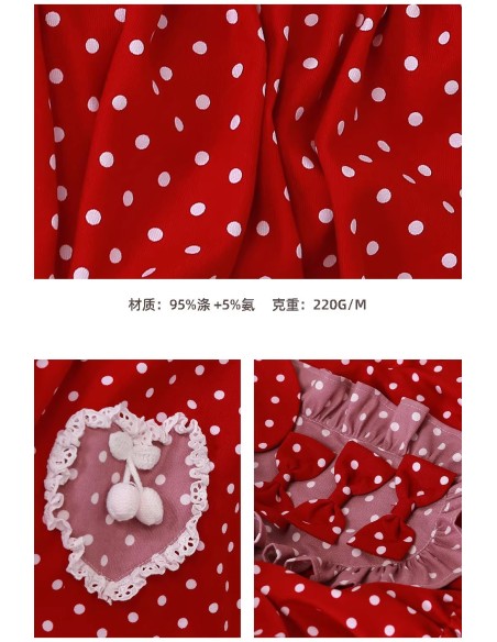 Vestido Sweet Winter Polka Dot Rojo ~ SOS MEME CLUB