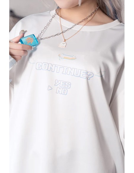 Oversized Game Over T-shirt in White - ACDC Rag