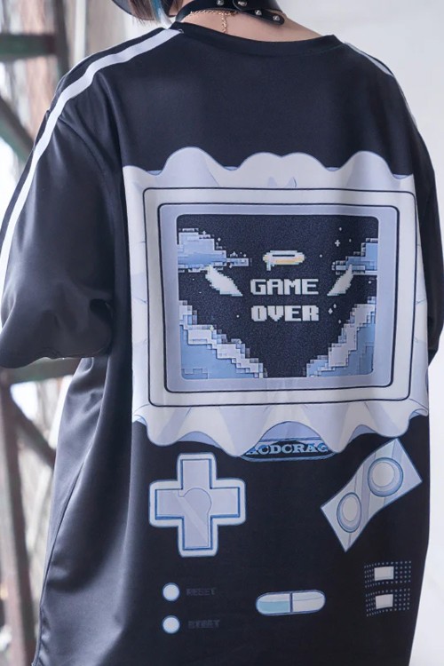 Camiseta Oversized Game Over en Negro - ACDC Rag