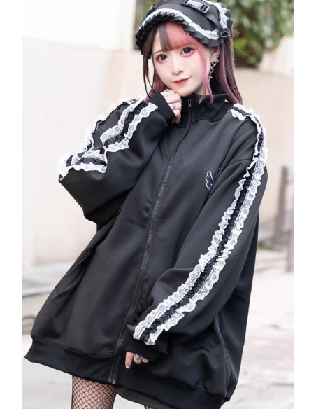 Magic Heart Zip-Up Jacket in Black - ACDC Rag