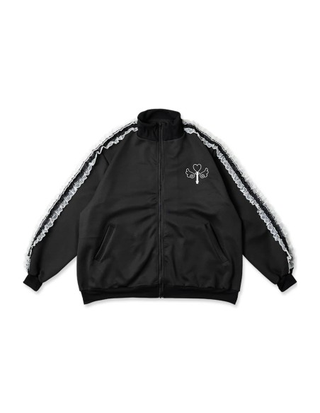 Magic Heart Zip-Up Jacket in Black - ACDC Rag