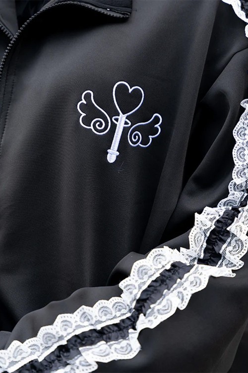 Magic Heart Zip-Up Jacket in Black - ACDC Rag