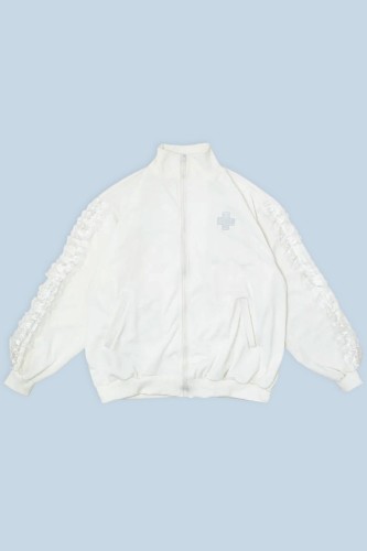 Healing Heart Zip-Up Jacket in White - ACDC Rag