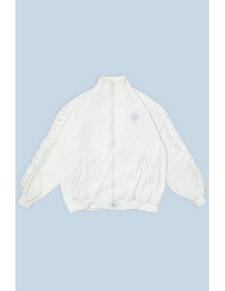 Healing Heart Zip-Up Jacket in White - ACDC Rag