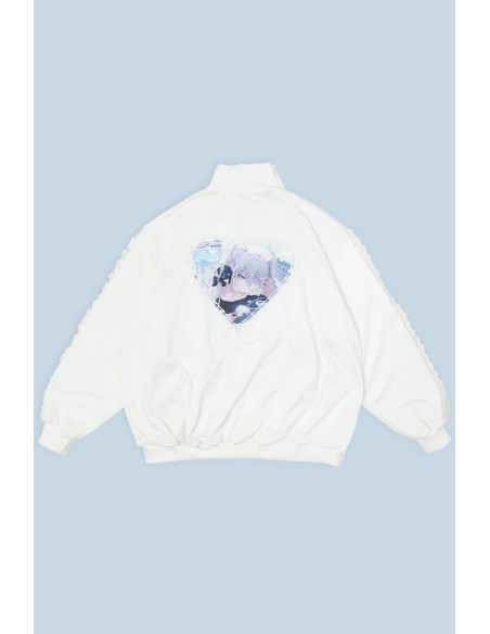 Healing Heart Zip-Up Jacket in White - ACDC Rag