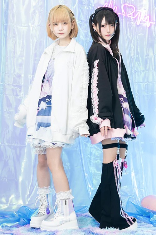 Healing Heart Zip-Up Jacket in White - ACDC Rag