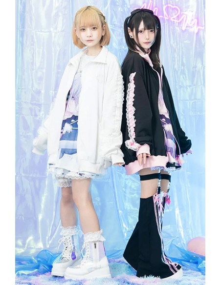 Healing Heart Zip-Up Jacket in White - ACDC Rag